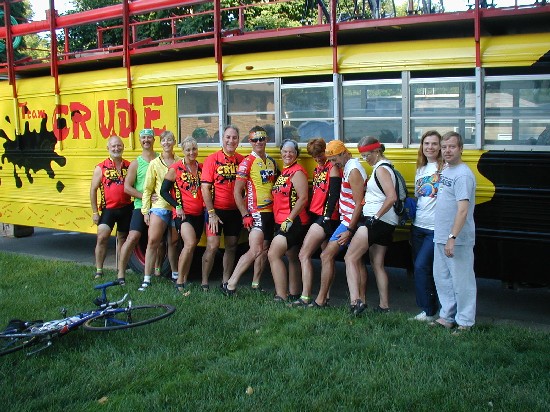 Jacquie & I with Team Crude.  A GREAT bunch of people!  We look forword to seeing all of you again!!! (27 July 2004)