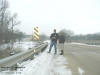 "Guardrail in Space" near Palisades Dows Preserve, Cedar Rapids, Iowa - 12 January 2008