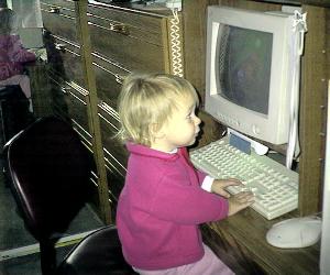 Sianna (18 months) on the computer  12 Dec 99