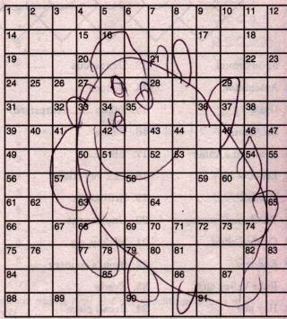 This is a little drawing that Sianna did on our puzzle book when we weren't looking - 14 November 2002